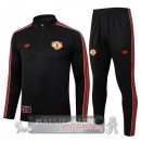 Set Completo Lunga Zip Giacca Manchester United 2025 2026 Nero Rosso