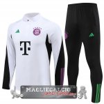 Bayern Monaco Insieme Completo Bianco I Negro Purpura Bambino Felpa Da Allenamento 2023-24