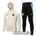 Set Completo Felpa Cappuccio Argentina 2024 Giallo Nero