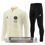 Set Completo Giacca Lunga Zip Paris Saint Germain 2023-24 Giallo I Nero