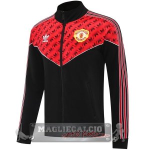 Lunga Zip Giacca Manchester United 2025 2026 Nero Rosso