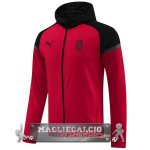 Giacca Felpa Cappuccio AC Milan 2024-25 Negro Rojo