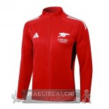 Lunga Zip Giacca Arsenal 2025 2026 Rosso Bianco