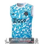 Ajax Senza Maniche Formazione Maglia Calcio 2023-24 Blu Bianco