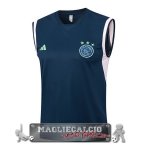 Ajax Senza Maniche Formazione Maglia Calcio 2023-24 Blu Navy Rosa