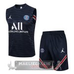 Paris Saint Germain Formazione Set Completo Senza Maniche 2021-22 blu navy