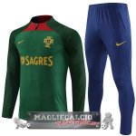 Portogallo Giocatori Insieme Completo Verde Blu Navy Felpa Da Allenamento 2023-24