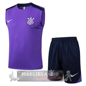 Set Completo Maglia Senza Maniche Formazione Corinthians Paulista 2025 2026 Purpureo Nero