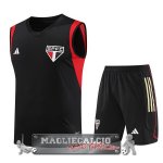 Sao Paulo Senza Maniche Formazione Set Completo Maglia Calcio 2023-24 Nero Rosso