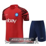 Napoli Senza Maniche Formazione Set Completo Maglia Calcio 2023-24 Rosso Blu Navy