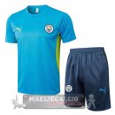 Set Completo Maglia Formazione Manchester City 2024 2025 Blu