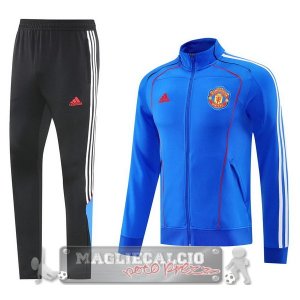 Set Completo Lunga Zip Giacca Manchester United 2025 2026 Nero Blu
