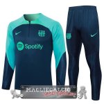 Felpa Da Allenamento Set Completo Barcelona 2023-24 Blu Navy I Verde