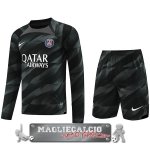 Thailandia Home Manica Lunga Maglia Calcio Portiere Set Completo Uomo Paris Saint Germain 2023-24 Nero