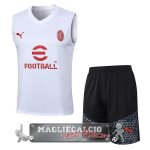 Formazione Senza Maniche Set Completo AC Milan 2023-24 Bianco Rosso Nero