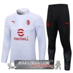 AC Milan Insieme Completo Bianco II Nero Rosso Felpa Da Allenamento 2023-24