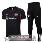 Sao Paulo Formazione Set Completo Maglia Calcio 2023-24 Nero II Rosso
