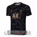 Paris Saint Germain Formazione Maglia Calcio 2021-22 Nero Giallo