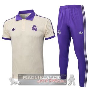 Real Madrid Giallo Purpureo Maglia POLO Set Completo 2025 2026