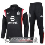 AC Milan Insieme Completo Nero Rosso Bianco Felpa Da Allenamento 2023-24