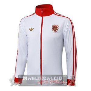 Lunga Zip Giacca Bayern Munich 2025 2026 Bianco Rosso