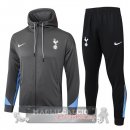 Set Completo Felpa Cappuccio Tottenham Hotspur 2024 2025 Grigio