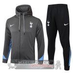 Set Completo Felpa Cappuccio Tottenham Hotspur 2024 2025 Grigio