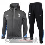 Set Completo Felpa Cappuccio Tottenham Hotspur 2024 2025 Grigio