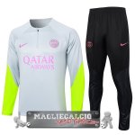 Felpa Da Allenamento Set Completo Paris Saint Germain 2023-24 Grigio Verde Nero