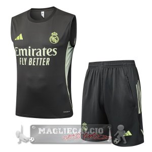 Set Completo Maglia Senza Maniche Formazione Real Madrid 2025 2026 Grigio Verde