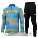 Set Completo Felpa Allenamento Formazione Real Madrid 2025 2026 Blu Giallo Nero