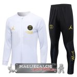 Set Completo Ropa Deportiva Con Cremallera Larga Bambino Paris Saint Germain 2023-24 Bianco Nero