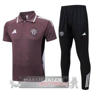Manchester United Purpureo Nero Maglia POLO Set Completo 2025 2026