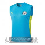 Maglia Senza Maniche Formazione Manchester City 2024 2025 Blu Verde Maglia Senza Maniche Formazione Manchester City 2024 2025 Blu Verde