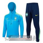 Set Completo Chaqueta Con Capucha Brasilee 2024 Blu I Verde