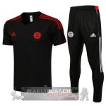 Bayern Munchen Formazione Set Completo Maglia Calcio 2021-22 nero rosso