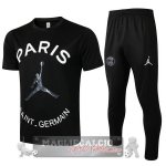 Paris Saint Germain Formazione Set Completo Maglia Calcio 2021-22 Nero Bianco