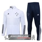 Cruzeiro Insieme Completo Bianco Blu Navy Giacca Lunga Zip 2023-24