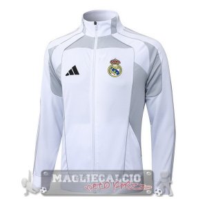 Lunga Zip Giacca Real Madrid 2025 2026 Bianco I Grigio