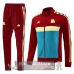 Set Completo Ropa Deportiva Con Cremallera Larga AS Roma 2024 2025 Rosso
