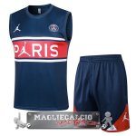 Formazione Senza Maniche Set Completo Paris Saint Germain 2023-24 Blu Navy I Rosso