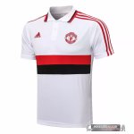 Manchester United Bianco Nero Rosso Maglia POLO 2021-22