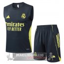 Set Completo Maglia Senza Maniche Formazione Real Madrid 2025 2026 Grigio Giallo