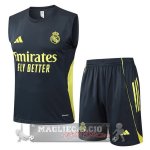 Set Completo Maglia Senza Maniche Formazione Real Madrid 2025 2026 Grigio Giallo