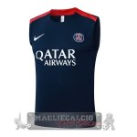 Maglia Senza Maniche Formazione Paris Saint Germain 2025 2026 Blu Navy Rosso
