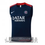 Maglia Senza Maniche Formazione Paris Saint Germain 2025 2026 Blu Navy Rosso
