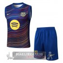 Set Completo Maglia Formazione Senza Maniche Barcelona 2025 2026 Blu Giallo