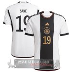 19 Sane Home Maglia Calcio Germania Coppa del Mondo 2022