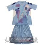 Maglia Calcio Set Completo Uomo Bambino Spagna Portiere 2024 Blu