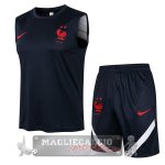 Francia Formazione Set Completo Senza Maniche 2021 blu navy